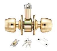 KUNBDV PoignéE De Porte Avec Serrure Et Clé Bouton de porte rond intérieur extérieur, bouton d'entrée à clé, loquets réglables, serrure for