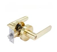 KUNBDV PoignéE De Porte Avec Serrure Et Clé Poignée de porte universelle en alliage d'aluminium, ensemble serrures avec clé for chambre familiale, serrure poignée noire(GOLD)