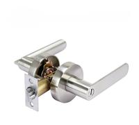 KUNBDV PoignéE De Porte Avec Serrure Et Clé Poignée de porte universelle en alliage d'aluminium, ensemble serrures avec clé for chambre familiale, serrure poignée noire(SILVER)