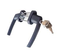 KUNBDV PoignéE De Porte Avec Serrure Et Clé Serrure à levier deux extrémités, poignée de manivelle épaisse et solide avec clés, porte entièrement clé porter la main for fenêtre(WHITE)