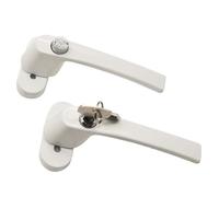 KUNBDV PoignéE De Porte Avec Serrure Et Clé Serrure à levier deux extrémités, poignée de manivelle épaisse et solide avec clés, porte entièrement clé porter la main for fenêtre(Black)