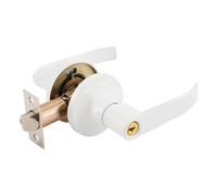 KUNBDV PoignéE De Porte Avec Serrure Et Clé Serrure de poignée porte chambre, loquet en alliage d'aluminium avec 3 clés, serrure sphérique à trois pôles for coucher et salle bains(806 30-50,WHITE)
