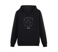 KUNBOSHUO of Monsters and Men Crystals Logo Hoodies Pullover Long Sleeve Sweatshirts Black S