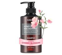 Kundal Shampoing naturel Miel & Macadamia Fleur de cerisier – pour cheveux secs et abîmés 500 ml