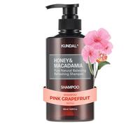 Kundal Shampoing naturel Miel & Macadamia Pamplemousse rose pour cheveux secs et abîmés 500 ml