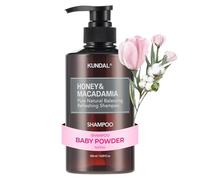 KUNDAL Honey & Macadamia Baby Powder shampoing naturel pour cheveux secs et abîmés 500 ml