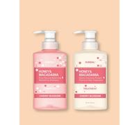 KUNDAL Shampoing et baume capillaire Miel & Macadamia Honey & Macadamia Shampoo + Treatment Set Cherry Blossom - 500 ml, 500 ml