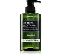 KUNDAL Tea Tree & Macadamia Cherry Blossom shampoing nettoyant en profondeur à effet rafraîchissant 500 ml