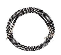 KunEchevyr Câble de guitare pour guitare électrique et basse, câble audio d’instrument 6,35 mm avec âme en cuivre sans oxygène, connecteur coudé vers connecteur droit, fil blindé tressé en (3 mètres)