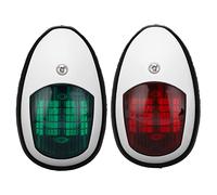 KunEchevyr LED Navigation Lamp Universal Side Light for Boats Under 12m, IP66 Waterproof Red Green Marine Signal Lamp with PC Housing, Bow Stern Running Light Set (Blanche)