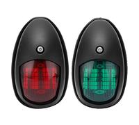 KunEchevyr LED Navigation Lamp Universal Side Light for Boats Under 12m, IP66 Waterproof Red Green Marine Signal Lamp with PC Housing, Bow Stern Running Light Set (Noire)