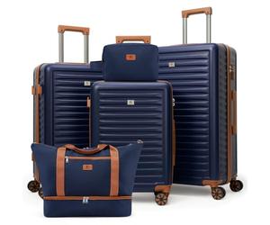 KUNEL Lot de 5 valises à roulettes, PorscheBlue, 5 Piece Sets (20/24/28/DB/TB)