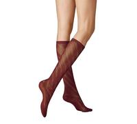 KUNERT Diagonal Crochet Fashion Chaussettes Hautes, Vin 1543, 35-38 Femmes