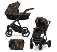 Kunert® IVENTO Ensemble complet de poussette combinée 2 en 1 I comprenant une gondole pour poussette et un siège sport pour poussette avec sac à couches/housse de pluie + chancelière