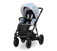 Kunert Ivento Poussette 2 en 1 avec cadre noir et style blanc (bleu/rose)