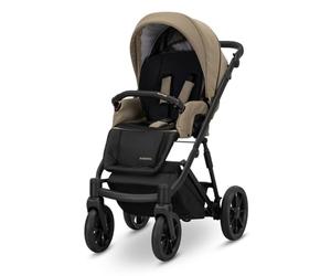 Kunert Ivento Poussette 2 en 1 avec cadre noir et style blanc (marron)