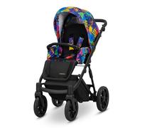 Kunert Ivento Poussette 2 en 1 avec cadre noir et style blanc (multicolore)