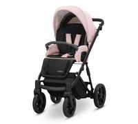 Kunert Ivento Poussette 2 en 1 avec cadre noir et style blanc (rose)