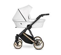 Kunert Ivento Poussette 2 en 1 de qualité supérieure avec cadre doré, cadre en aluminium, multicolore (blanc)