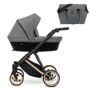 Kunert Ivento Poussette 2 en 1 de qualité supérieure avec cadre doré, cadre en aluminium, multicolore (anthracite)