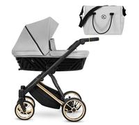 Kunert Ivento Poussette 2 en 1 de qualité supérieure avec cadre doré, cadre en aluminium, multicolore (gris)