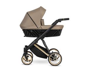 Kunert Ivento Poussette 2 en 1 de qualité supérieure avec cadre doré, cadre en aluminium, multicolore (marron)