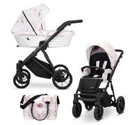 Kunert® IVENTO Poussette combinée 2 en 1, ensemble complet I comprenant une gondole pour poussette et un siège auto avec sac à couches/housse de pluie + chancelière