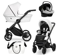 Kunert® IVENTO Poussette combinée 3 en 1 ensemble complet I comprenant une gondole pour bébé, un siège sport pour poussette et un siège auto pour bébé avec sac à langer/housse de pluie + chancelière