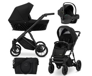 Kunert® IVENTO Poussette combinée 3 en 1 ensemble complet I comprenant une gondole pour bébé, un siège sport pour poussette et un siège auto pour bébé avec sac à langer/housse de pluie + chancelière