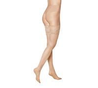 KUNERT Satin Look breites Spitzenband Bas Autofixants, 20 deniers, Teint, L Femme