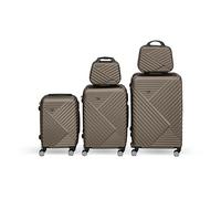 Kunert Viaggio Lot de valises 5 pièces, Set de Voyage avec 3 valises Trolley et 2 Vanity Cases, valises rigides avec Roues 360°, poignée télescopique, Surface résistante aux Rayures (Cuivré)
