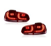 KUNFINE 2PCS Ensemble de feux arrière de voiture PourVW GOLF 6 2008-2013 Rouge Feux arrière Accessoires de réglage Scintillement de l'eau qui coule Feux arrière
