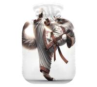 Kung Fu Cat Ragdoll Bouillotte avec housse en velours pour compresse chaude et froide Taille S