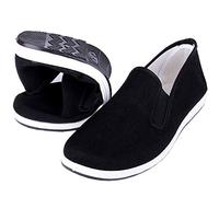 Kung Fu Tai Chi Arts Martiaux Chaussures Semelle en Caoutchouc Unisexe Toile Anti-Slip Mode Qigong Baskets Noir EU 39 (245cm)