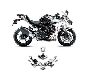 Kungfu Graphics Kit de décalcomanies personnalisés pour Kawasaki Ninja 400 ABS 2017, 2018, 2019 et 2020, Venom Black, KWNJ4A1719002-KO