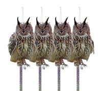 Kungfu Mall Effaroucheur Oiseaux avec Bande Repulsive Anti Pigeon Répulsif Chat Exterieur Oiseaux Epouvantai Éloignez les Pigeons Corbeaux des Balcons Patios Fenêtres Lot de 4 Hiboux