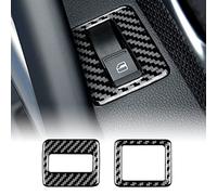KUNGKIC 2pcs fibre de carbone voiture porte lève-vitre bouton autocollant décoratif intérieur Compatible with Volkswagen Scirocco 2009-2016 Accessoires