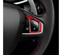 KUNGKIC Autocollant de Menton de Volant de Voiture en Fibre de Carbone véritable pour Renault Clio 4 Mk4 IV 2013 2014 2015 2016 2017 2018 Accessoires de décoration d'intérieur (Type A, Rouge)