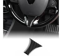 KUNGKIC Autocollant de Menton de Volant de Voiture en Fibre de Carbone véritable pour Renault Clio 4 Mk4 IV 2013 2014 2015 2016 2017 2018 Accessoires de décoration d'intérieur (Type B, Noir)