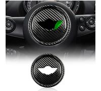 KUNGKIC fibre de carbone voiture marqueur central volant couverture autocollant décoratif Compatible with Mini Cooper Clubman F54 F55 F56 F57 F60 Countryman Accessoires-Noir