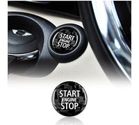 KUNGKIC fibre de carbone voiture moteur-démarrage-bouton d'arrêt couverture d'interrupteur décoratif pour Mini Cooper R55 Clubman R56 R57 R58 R59 R60 Countryman R61 Accessoires Noir