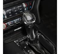 KUNGKIC Housse de voiture en fibre de carbone - Pommeau de levier de vitesse - Accessoires en fibre de carbone - Pour Ford Mustang 2015-2022 - Noir