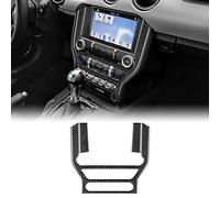 KUNGKIC Lot de 3 cadres de console de voiture Panneau de commande central AC Cache-CD Autocollants décoratifs en fibre de carbone Compatible avec Ford Mustang GT 2015-2022 Accessoires d'intérieur