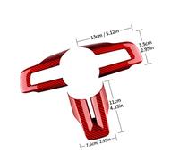 KUNGKIC Lot de 3 housses de volant autocollantes en fibre de carbone pour Ford Mustang 2015-2022 - Rouge