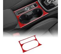 KUNGKIC Pour Audi A3 S3 8Y 2020 2021 2022 2023 2024 Contrôle central de voiture Levier de vitesse console Porte-gobelet Panneau autocollant en fibre de carbone Accessoire intérieur, cadeau (rouge)