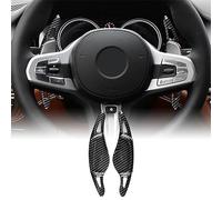 KUNGKIC Pour BMW Série 4 5 7 6 3 G20 G30 G11 G06 G01 G07 G29 G05 G15 G14 G22 G26 Lot de 2 palettes de changement de vitesse ABS DSG Accessoires de décoration d'intérieur 2 pièces Noir Motif fibre de
