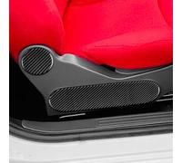 KUNGKIC Pour Fiat 500 2008-2024 Abarth 595/695 2012-2024 Boutons de réglage de siège de voiture en fibre de carbone Revêtement décoratif Intérieur Autocollant Accessoires Cadeau 4 pièces (noir)