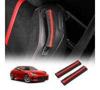 KUNGKIC Pour Toyota GR86 86 Subaru BRZ 2021 2022 2023 2024 Kit de rembourrage de ceinture de sécurité Coussin de ceinture Coussin de protection Flanelle Cuir Intérieur Décoration Accessoires 2 pièces