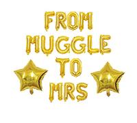 KUNGOON Du Muggle aux Mrs Ballons, kit de décorations amusantes pour enterrement de vie de jeune fille, ballons en forme de cœur et d'étoile pour sorcier, fête à thème magique, fournitures de décoration sur le thème du viflement doré.