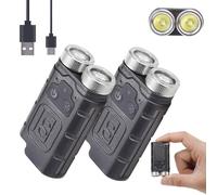 KunHe Lot de 2 mini porte-clés LED 1000 lumens USB-C rechargeables avec aimant compact EDC lampe de poche pour camping, urgence, travail